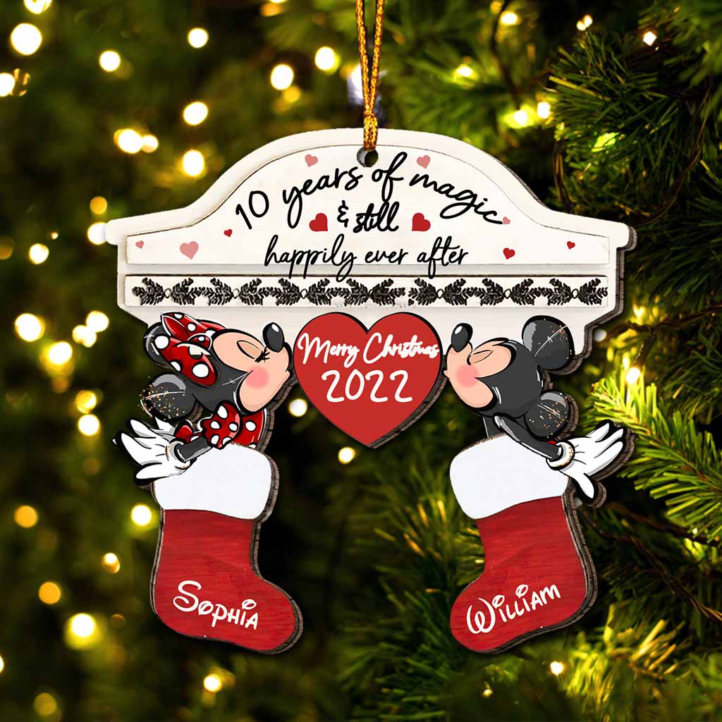 Annoying Each Other For Years And Still Happily Ever After - Personalized Christmas Mouse Ornament (Printed On Both Sides)