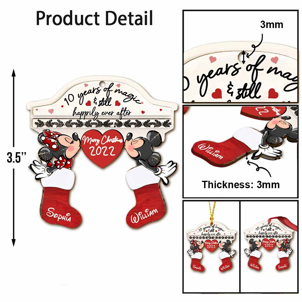 Annoying Each Other For Years And Still Happily Ever After - Personalized Christmas Mouse Ornament (Printed On Both Sides)