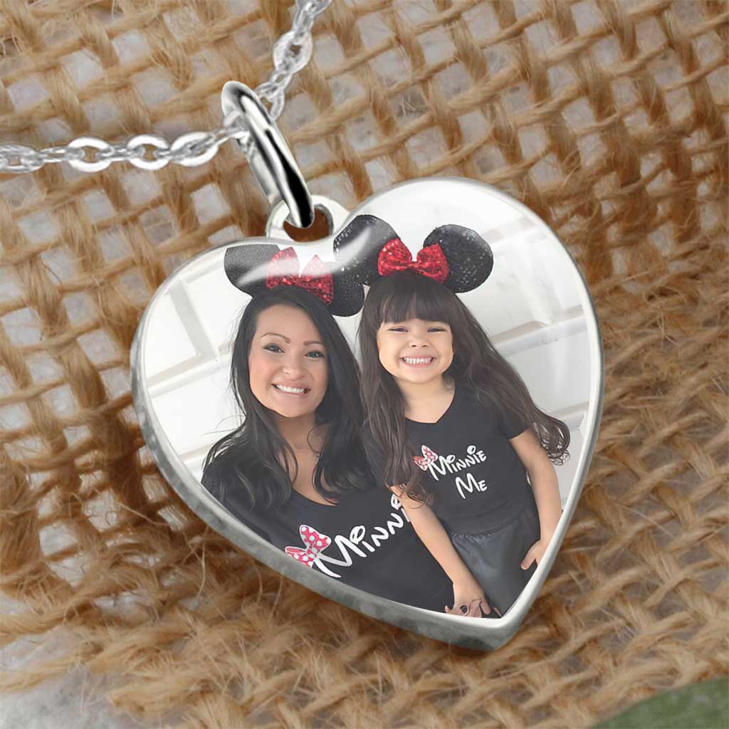 To My Daughter - Personalized Mouse Heart Pendant Necklace