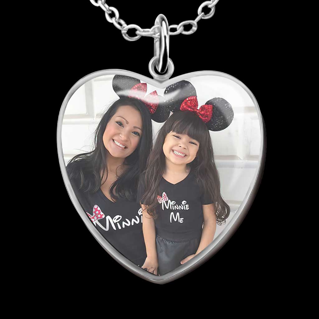 To My Daughter - Personalized Mouse Heart Pendant Necklace