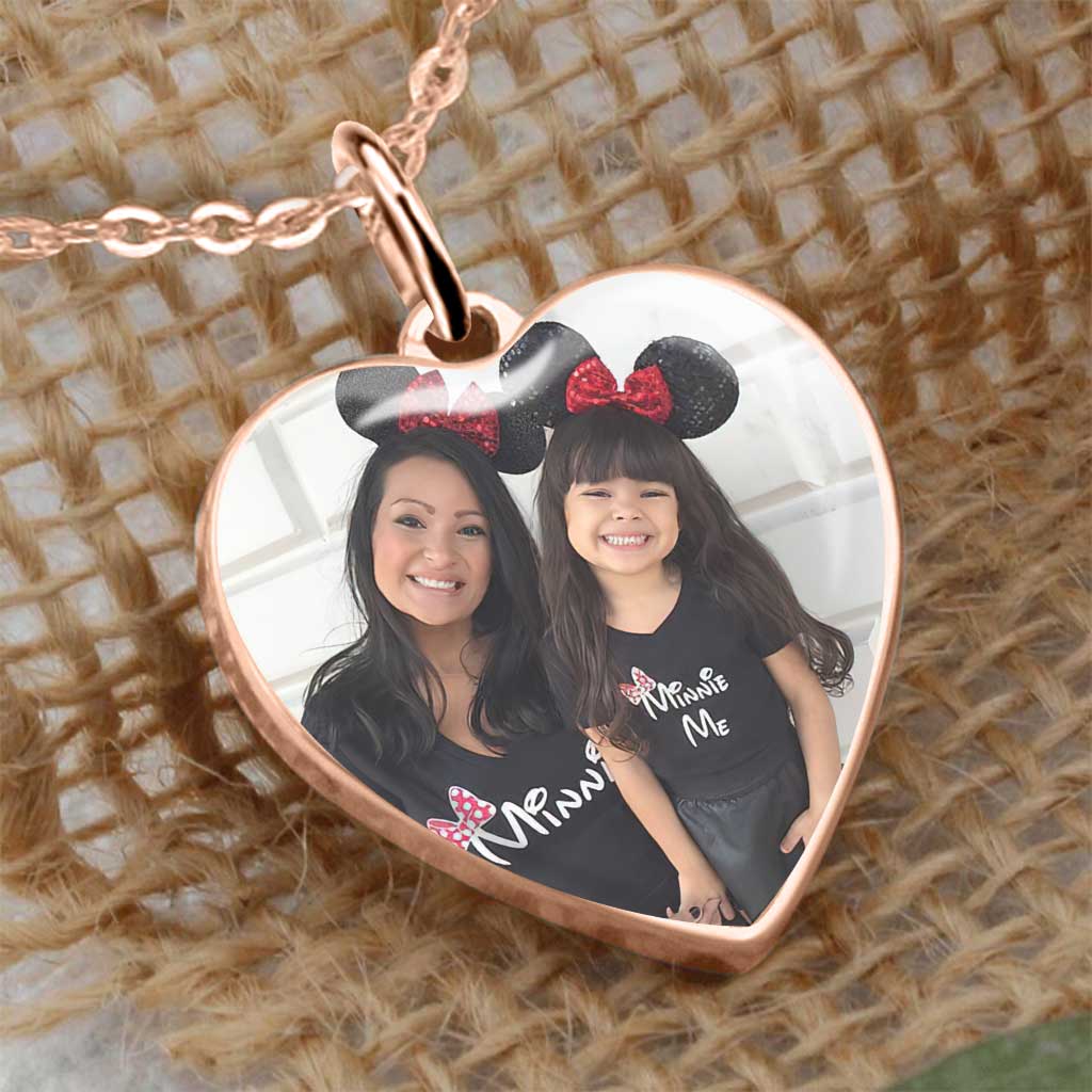 To My Daughter - Personalized Mouse Heart Pendant Necklace