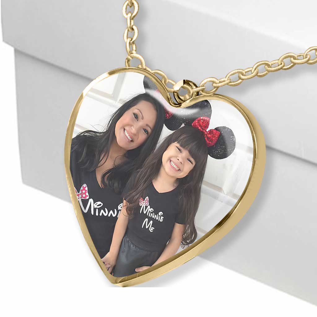 To My Daughter - Personalized Mouse Heart Pendant Necklace