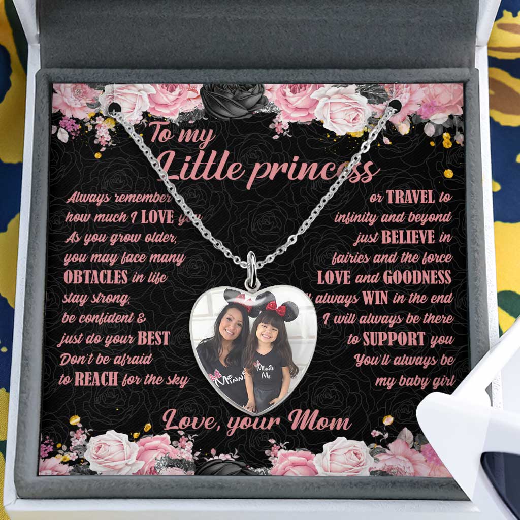 To My Daughter - Personalized Mouse Heart Pendant Necklace