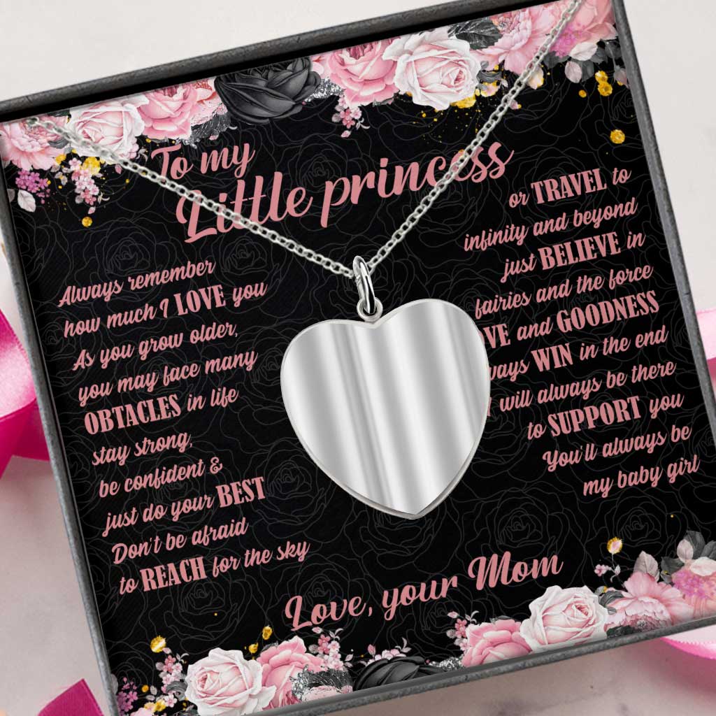 To My Daughter - Personalized Mouse Heart Pendant Necklace