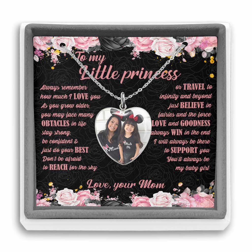 To My Daughter - Personalized Mouse Heart Pendant Necklace