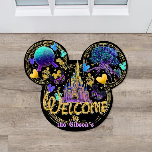 Welcome To Our Home - Personalized Mouse Shaped Doormat