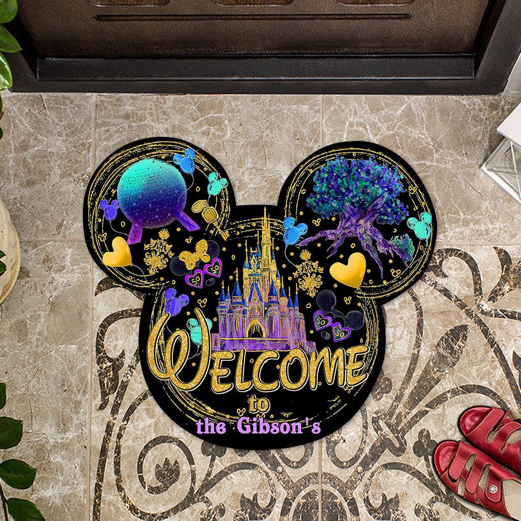 Welcome To Our Home - Personalized Mouse Shaped Doormat
