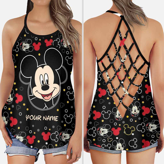 Lovely Mouse Ears - Personalized Mouse Cross Tank Top