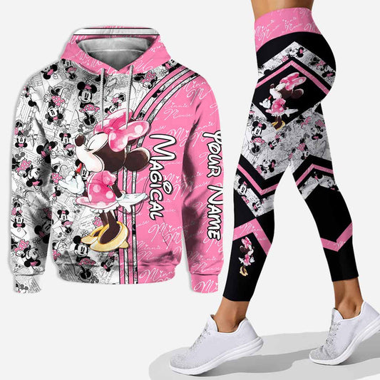Cute Pink Mouse Ears - Personalized Mouse Hoodie and Leggings