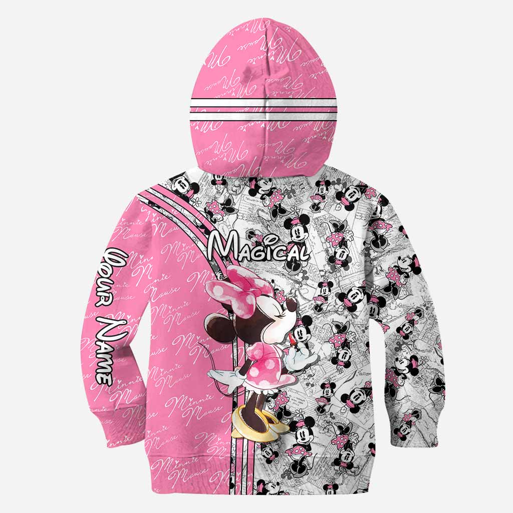 Cute Pink Mouse Ears - Personalized Mouse Hoodie and Leggings
