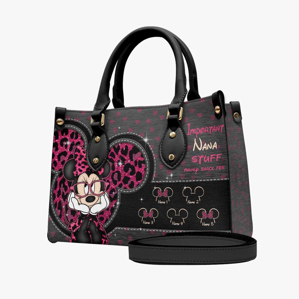 Important Grandma Stuff - Personalized Leather Handbag