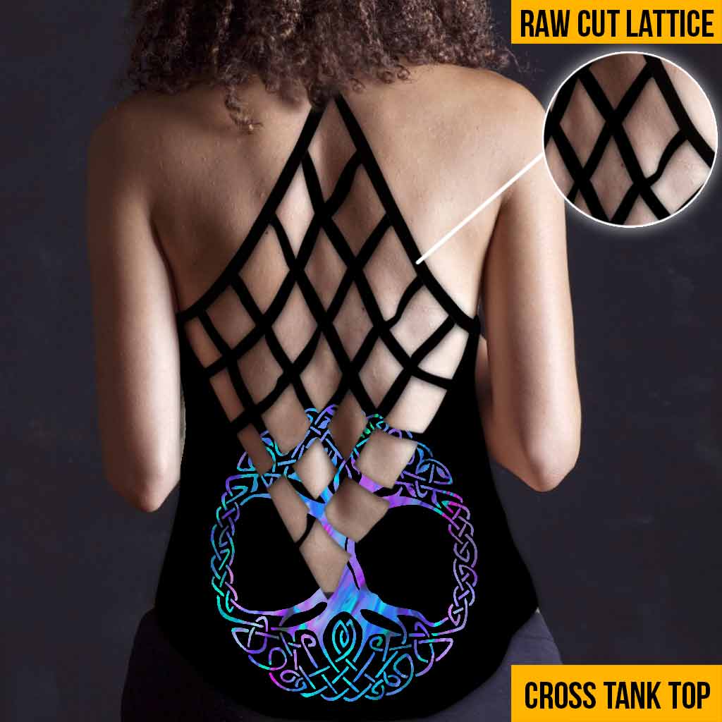 I Believe In God And Goddess Triple Goddess Symbol  - Witch Cross Tank Top