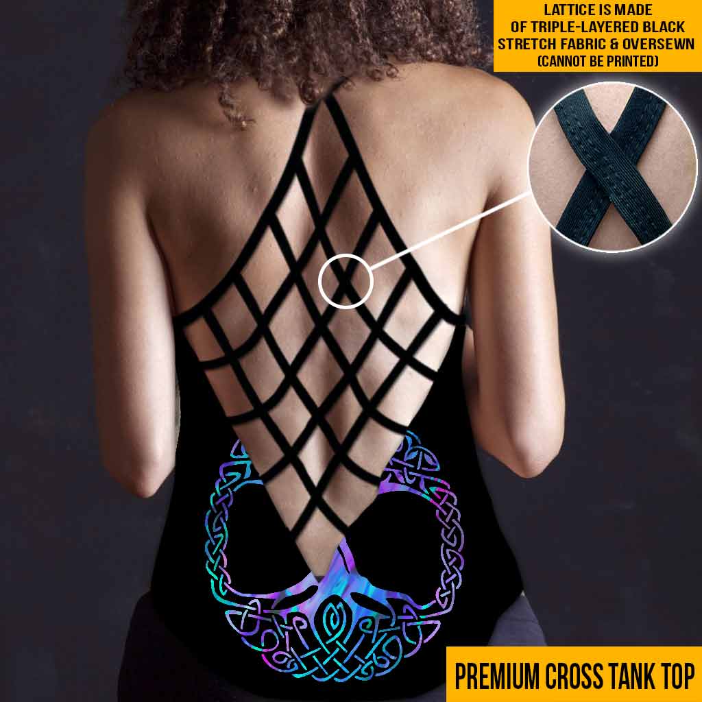 I Believe In God And Goddess Triple Goddess Symbol  - Witch Cross Tank Top