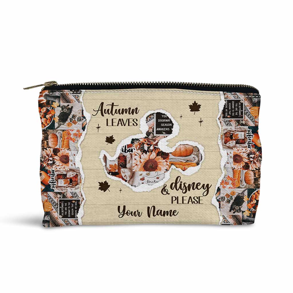 Autumn Leaves And Mouse Ears Please - Personalized Fall Mouse Pouch