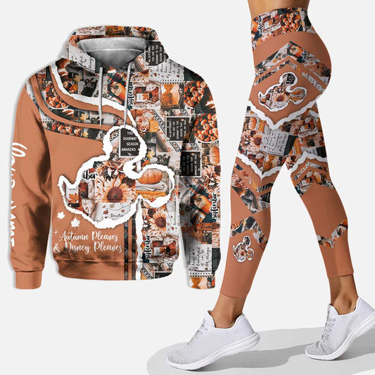 Autumn Leaves And Mouse Ears Please - Personalized Fall Mouse Hoodie and Leggings