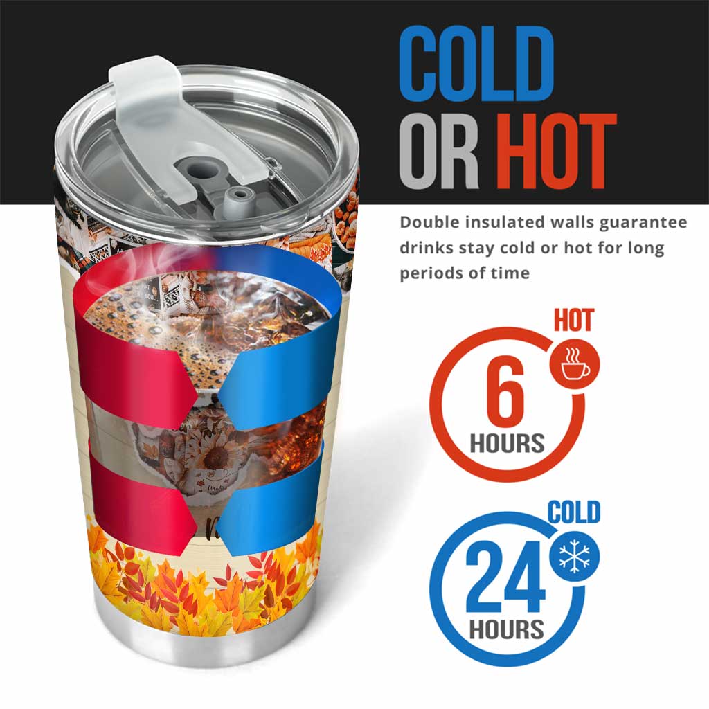 Autumn Leaves And Mouse Ears Please - Personalized Fall Mouse Tumbler