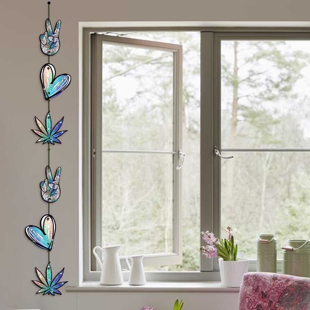 Peace Love Green Leaf - Weed 6 Pieces Garland