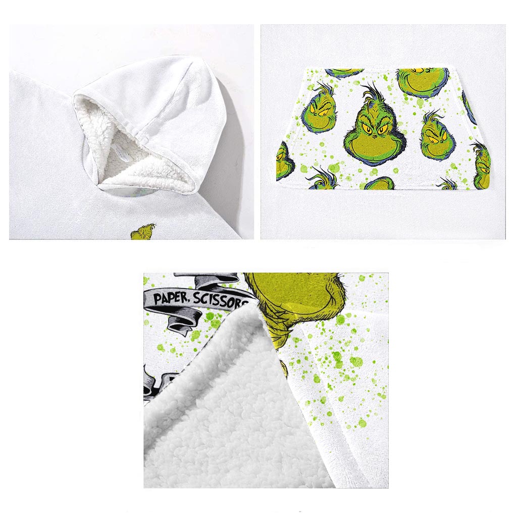 Rock Paper Scissors - Personalized Stole Christmas Blanket Hoodie