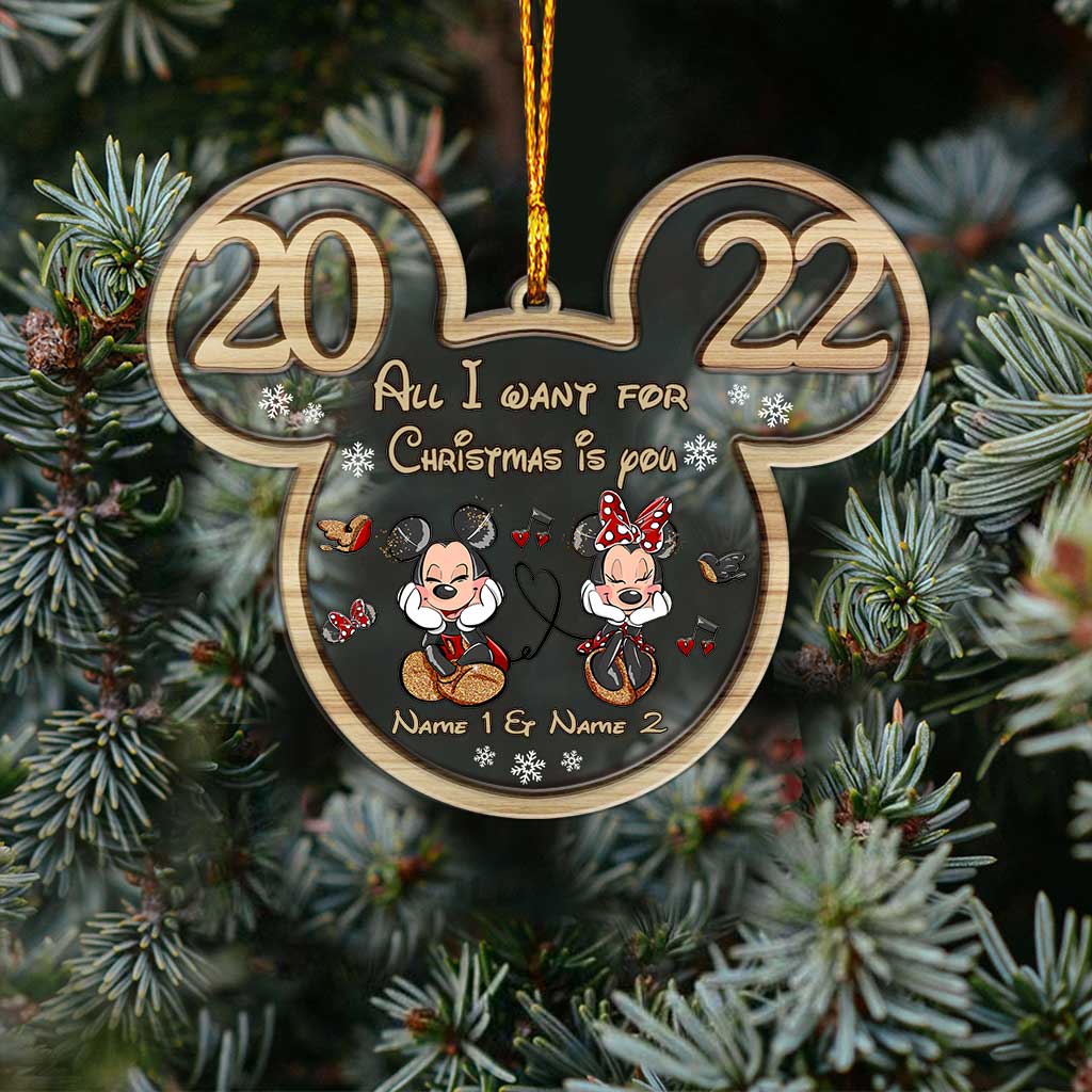 All I Want For Christmas - Personalized Christmas Mouse Layers Mix Ornament