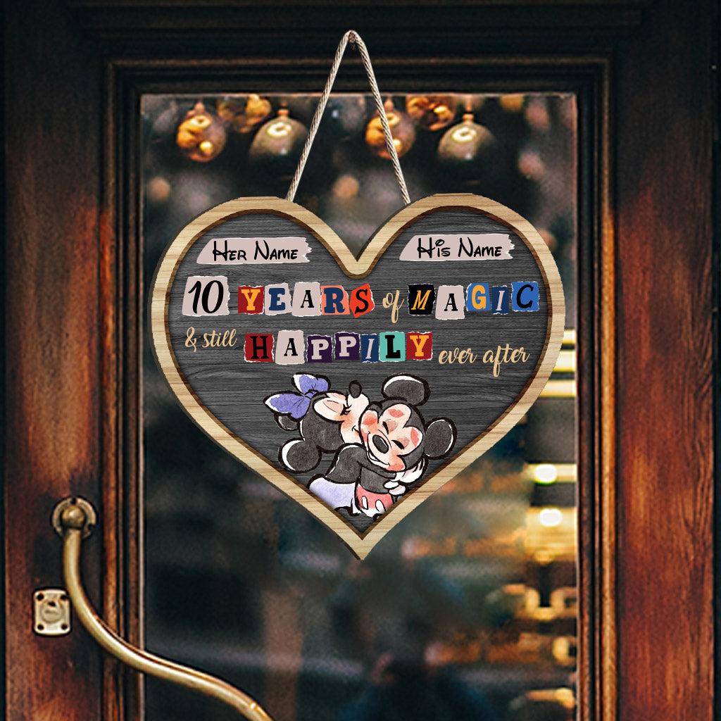 Still Happily Ever After - Personalized Couple Mouse Wood Sign
