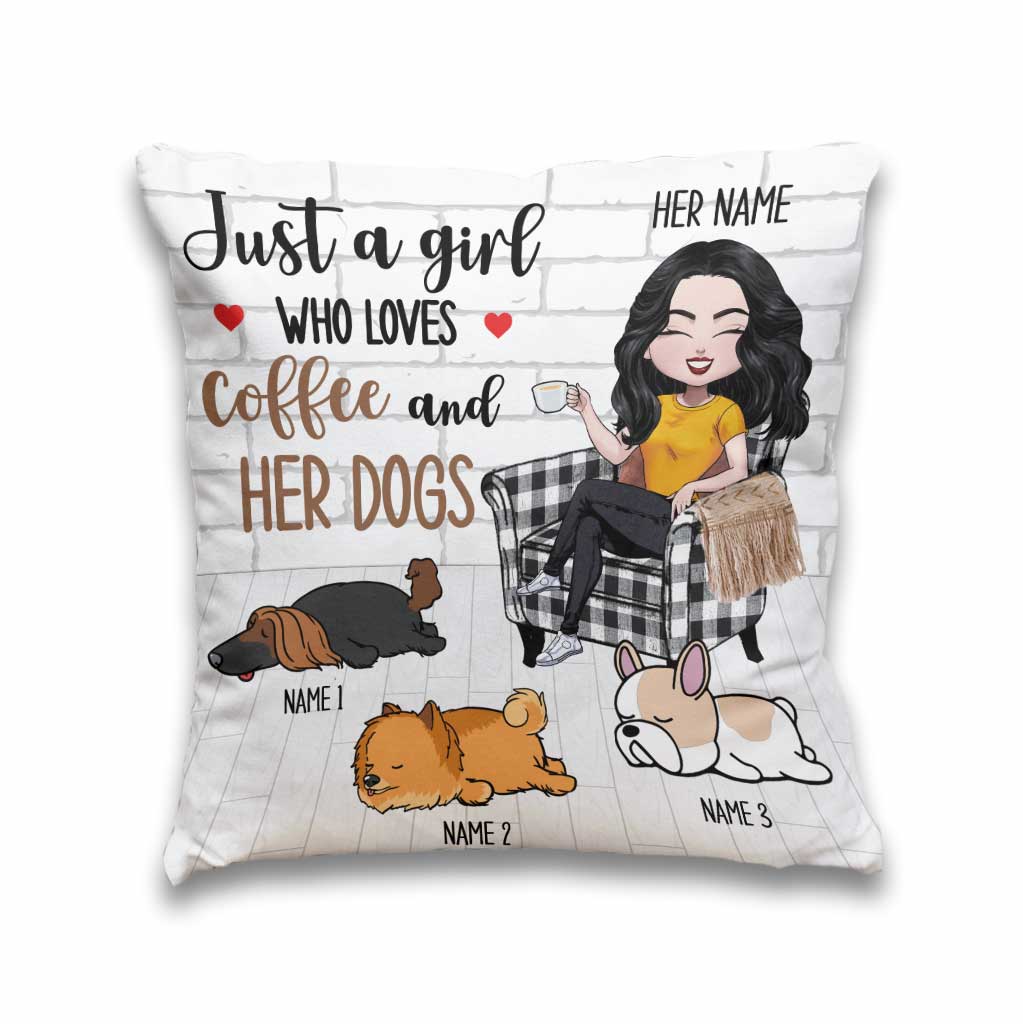 Just A Girl Who Loves Dog - Personalized Throw Pillow