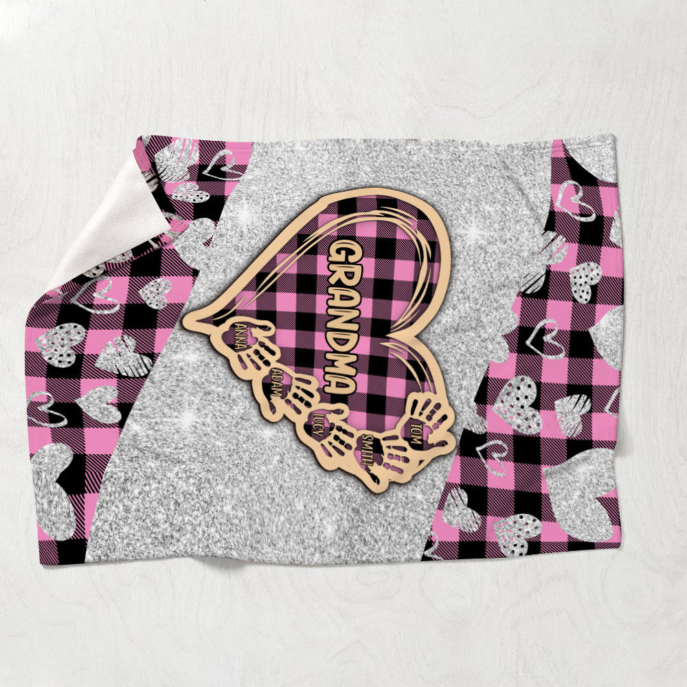 Valentine Heart Grandma - Personalized Grandma Blanket