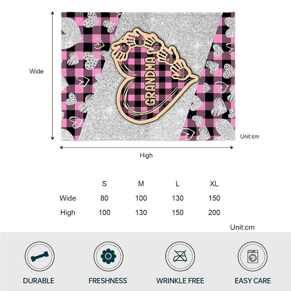 Valentine Heart Grandma - Personalized Grandma Blanket