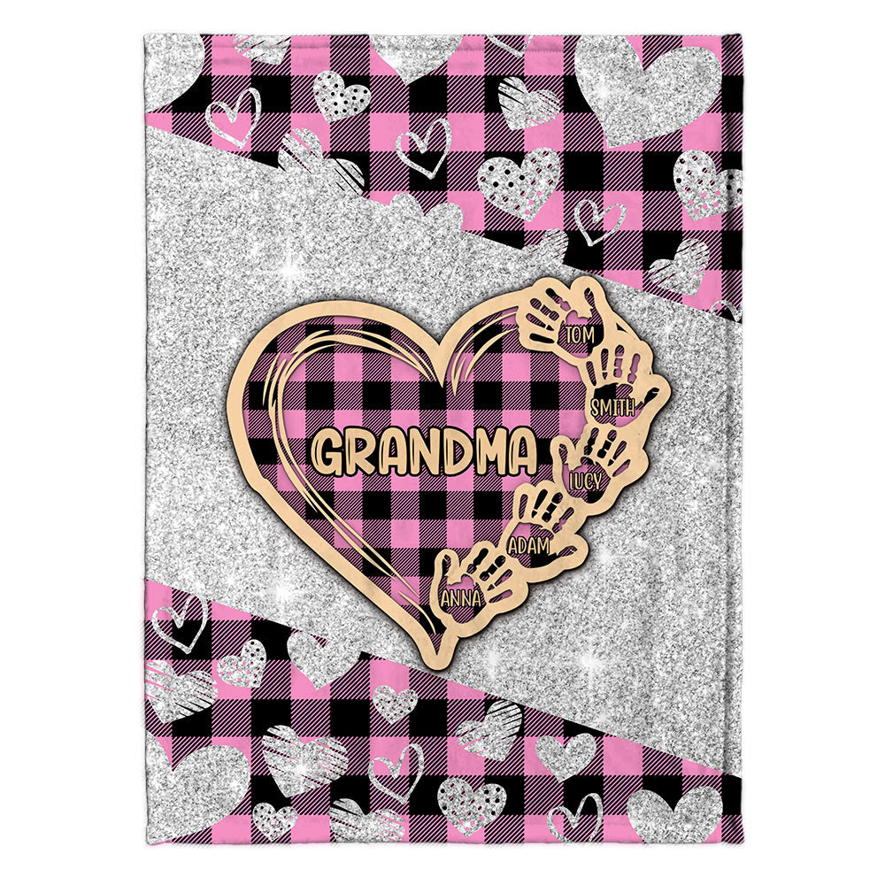 Valentine Heart Grandma - Personalized Grandma Blanket
