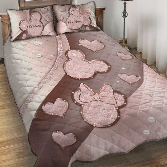 You & Me - Personalized Couple Mouse Quilt Set