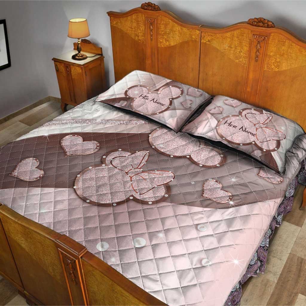 You & Me - Personalized Couple Mouse Quilt Set