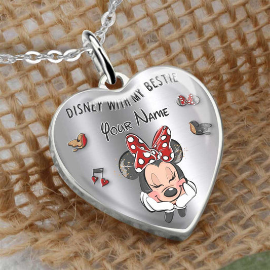 With My Bestie - Personalized Mouse Heart Pendant Necklace
