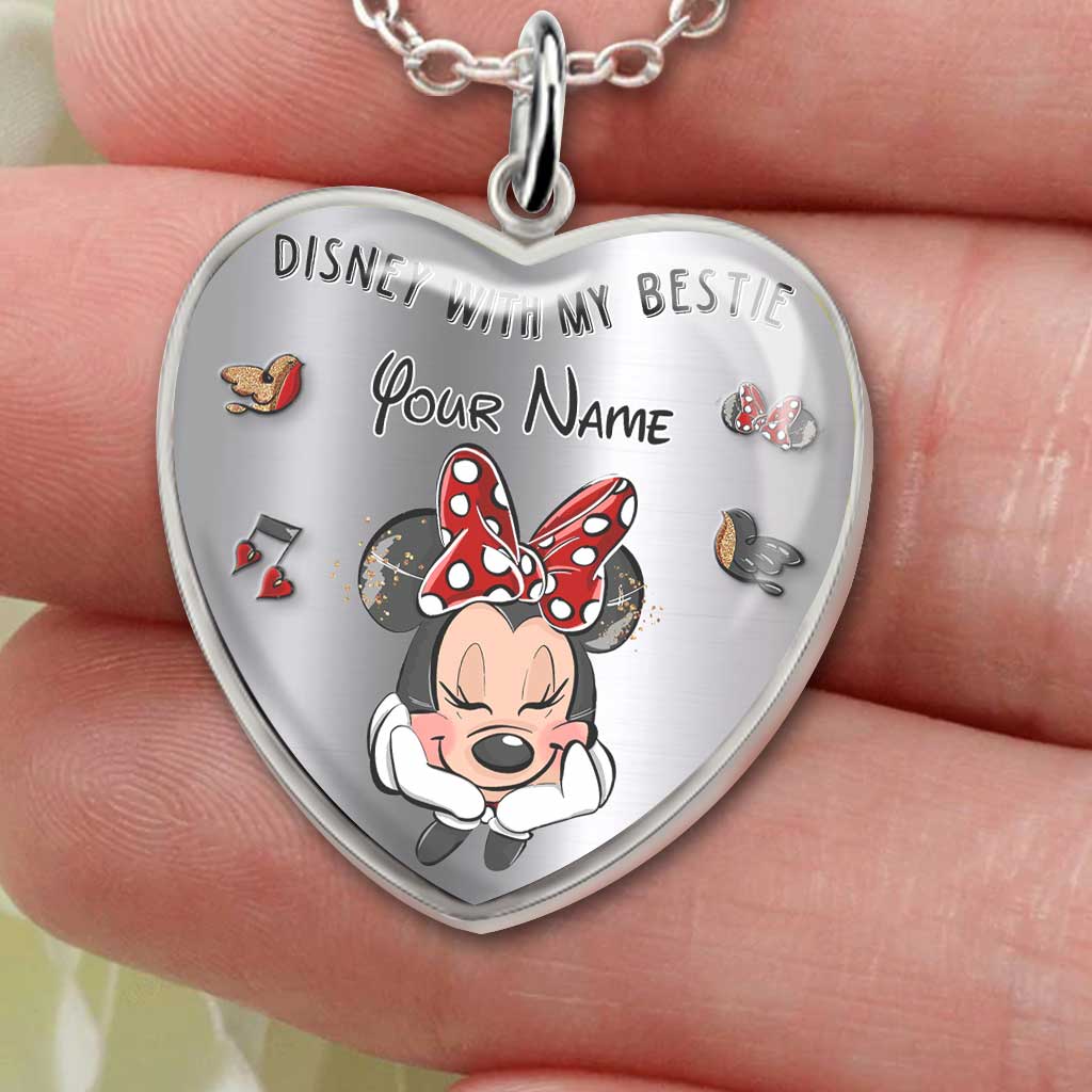 With My Bestie - Personalized Mouse Heart Pendant Necklace