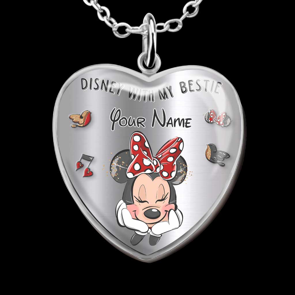 With My Bestie - Personalized Mouse Heart Pendant Necklace
