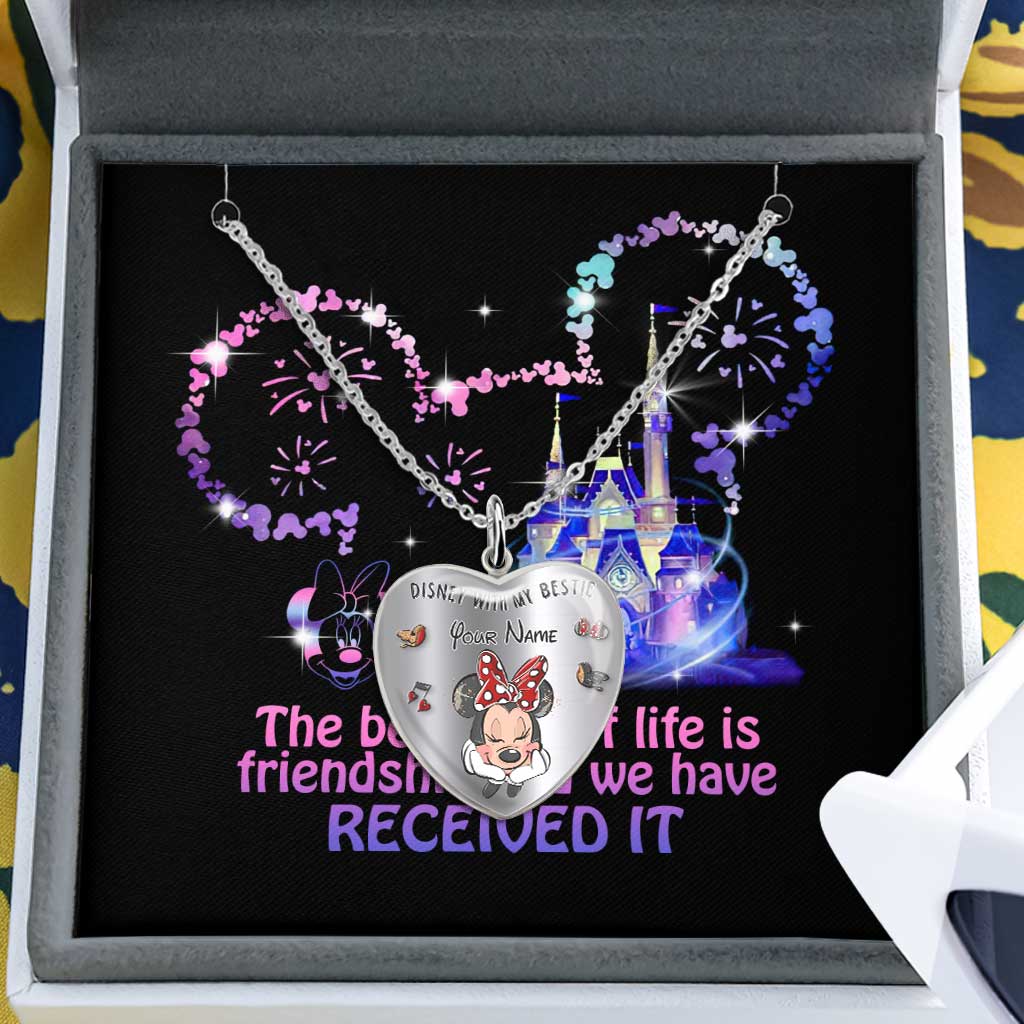 With My Bestie - Personalized Mouse Heart Pendant Necklace