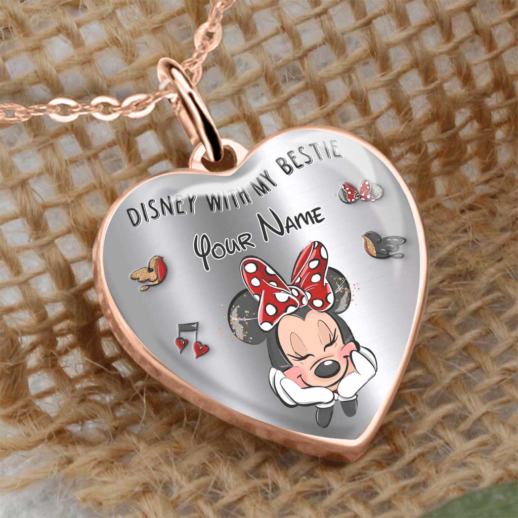 With My Bestie - Personalized Mouse Heart Pendant Necklace