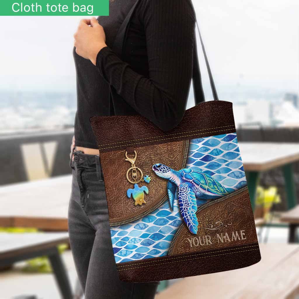 Salty Lil' Beach - Turtle Personalized  Tote Bag