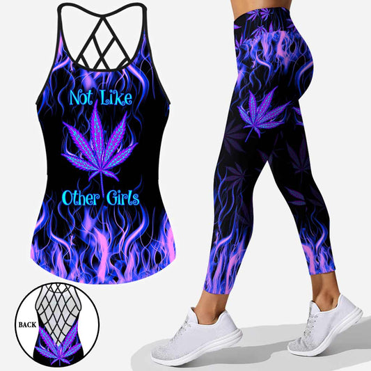 Not Like Other Girls - Weed Cross Tank Top and Leggings