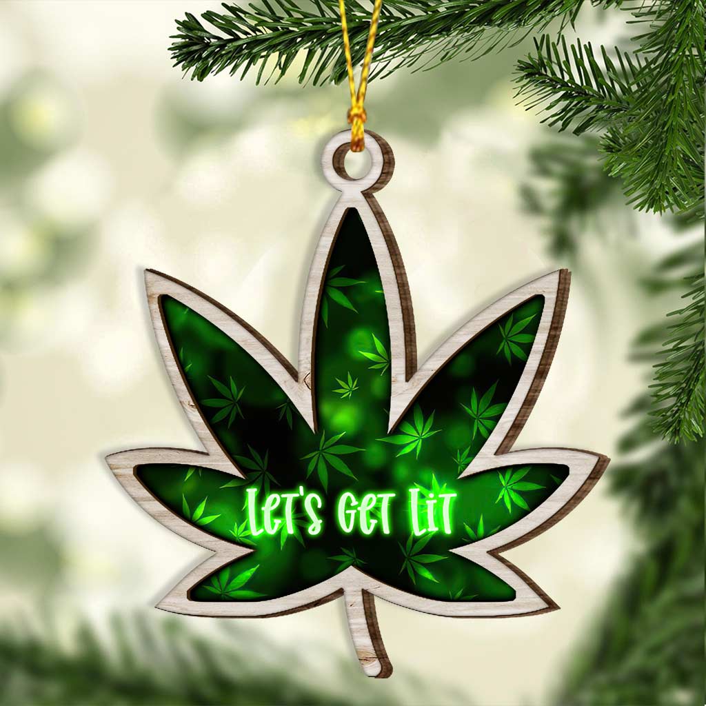 Let's Get Lit - Personalized Christmas Weed Layered Wood Ornament