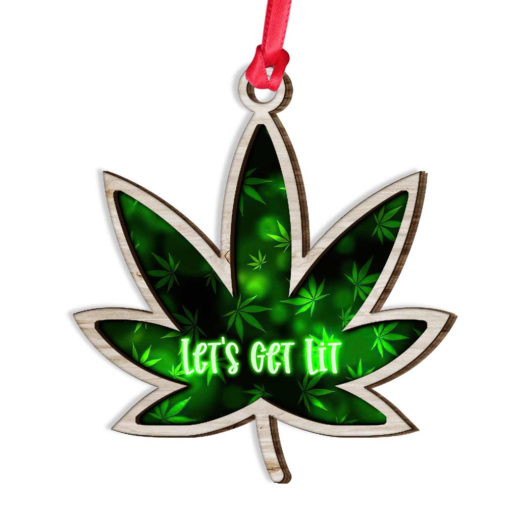 Let's Get Lit - Personalized Christmas Weed Layered Wood Ornament