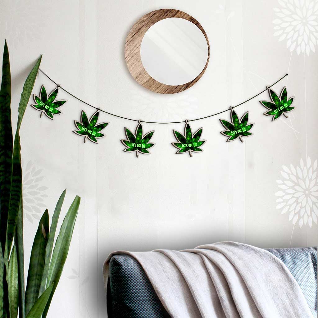 Let's Get Lit - Personalized Christmas Weed 6 Pieces Garland