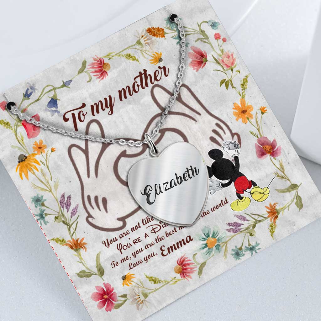 You Are The Best Mom - Personalized Mother's Day Mouse Heart Pendant Necklace