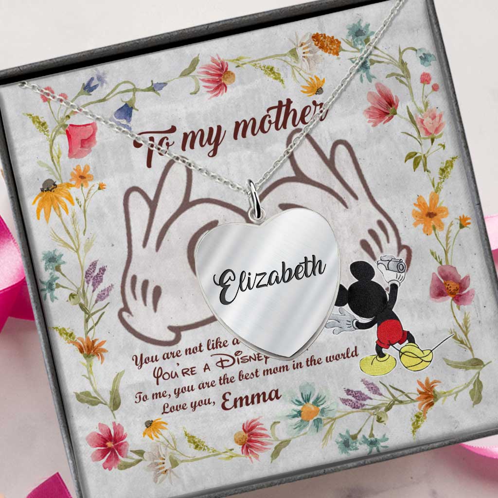 You Are The Best Mom - Personalized Mother's Day Mouse Heart Pendant Necklace
