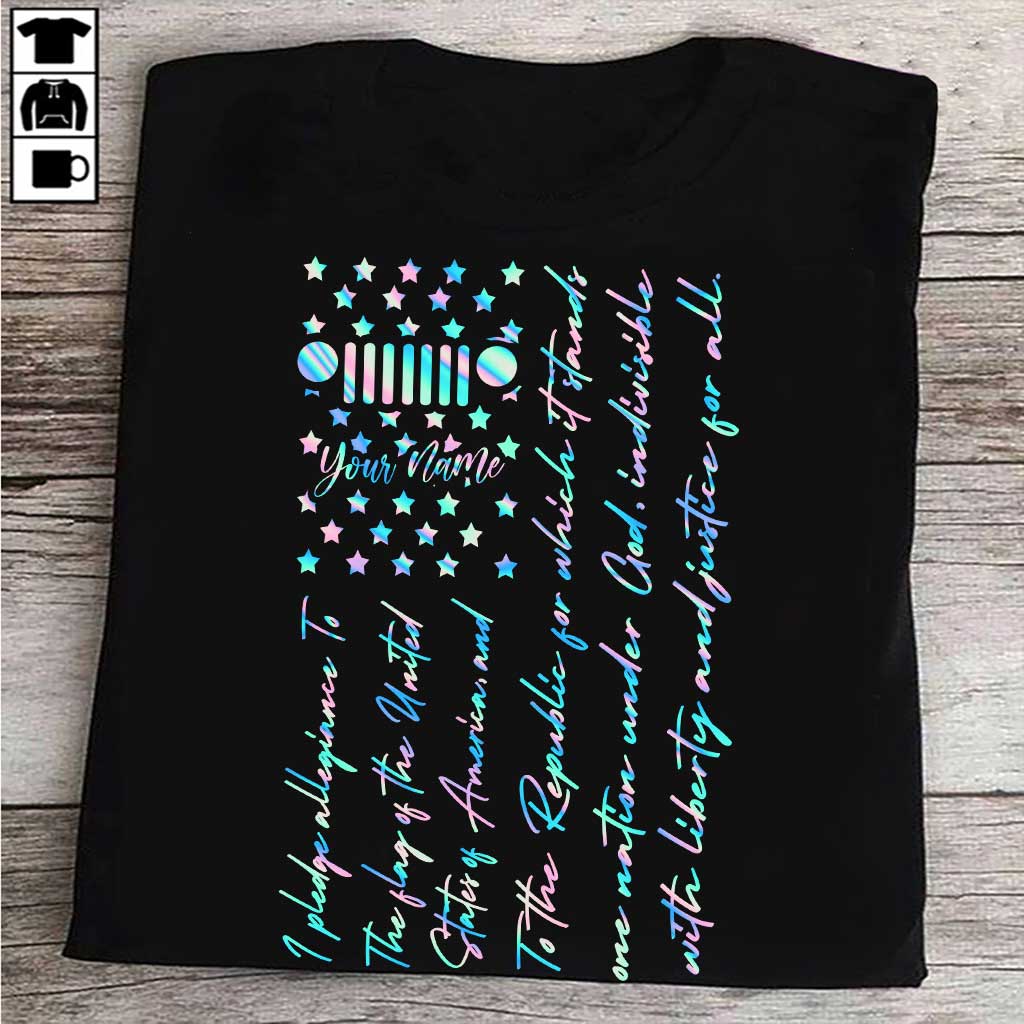 Jp Lovers Pledge Of Allegiance - Personalized Independence Day Car T-shirt and Hoodie