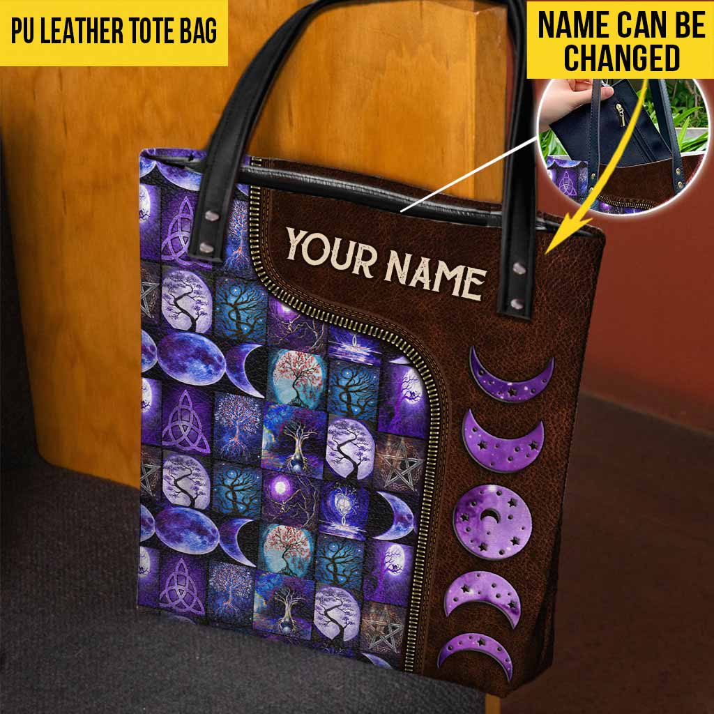 Triple Goddess Purple Moon Phases - Witch Personalized Tote Bag