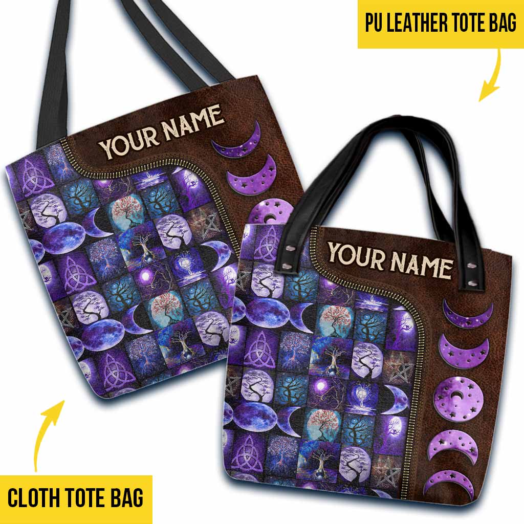 Triple Goddess Purple Moon Phases - Witch Personalized Tote Bag