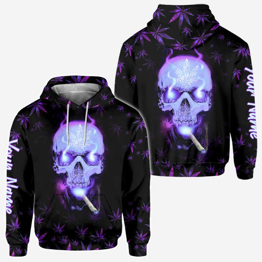 Skull Get High - Personalized Weed All Over T-shirt and Hoodie