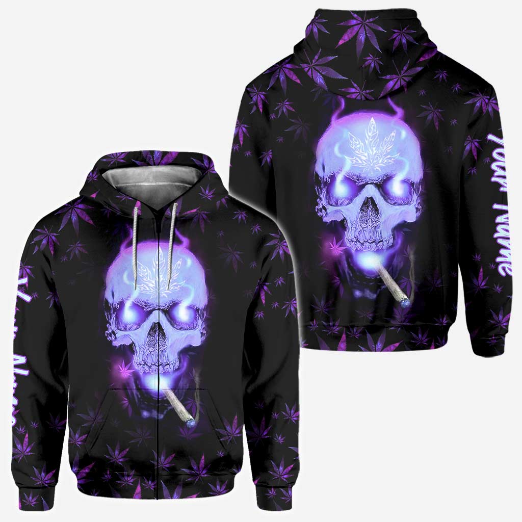 Skull Get High - Personalized Weed All Over T-shirt and Hoodie