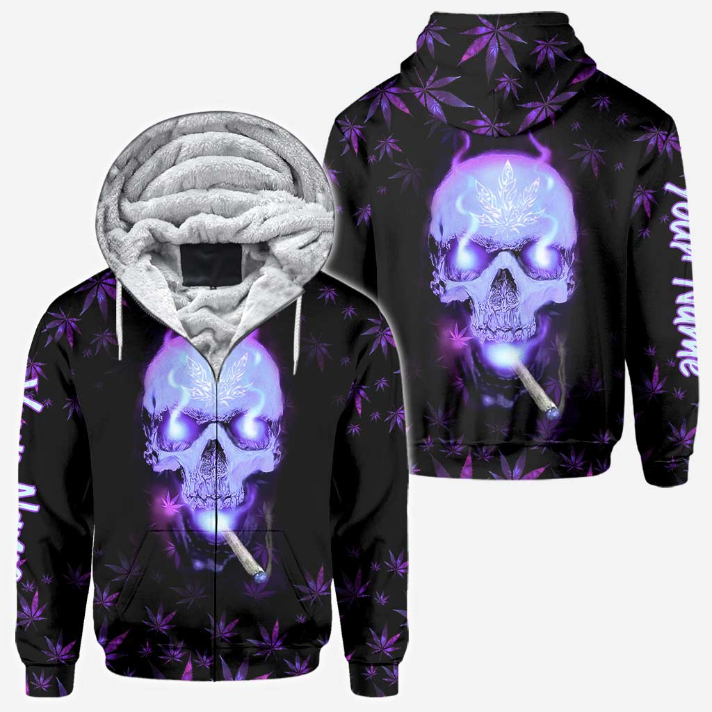 Skull Get High - Personalized Weed All Over T-shirt and Hoodie