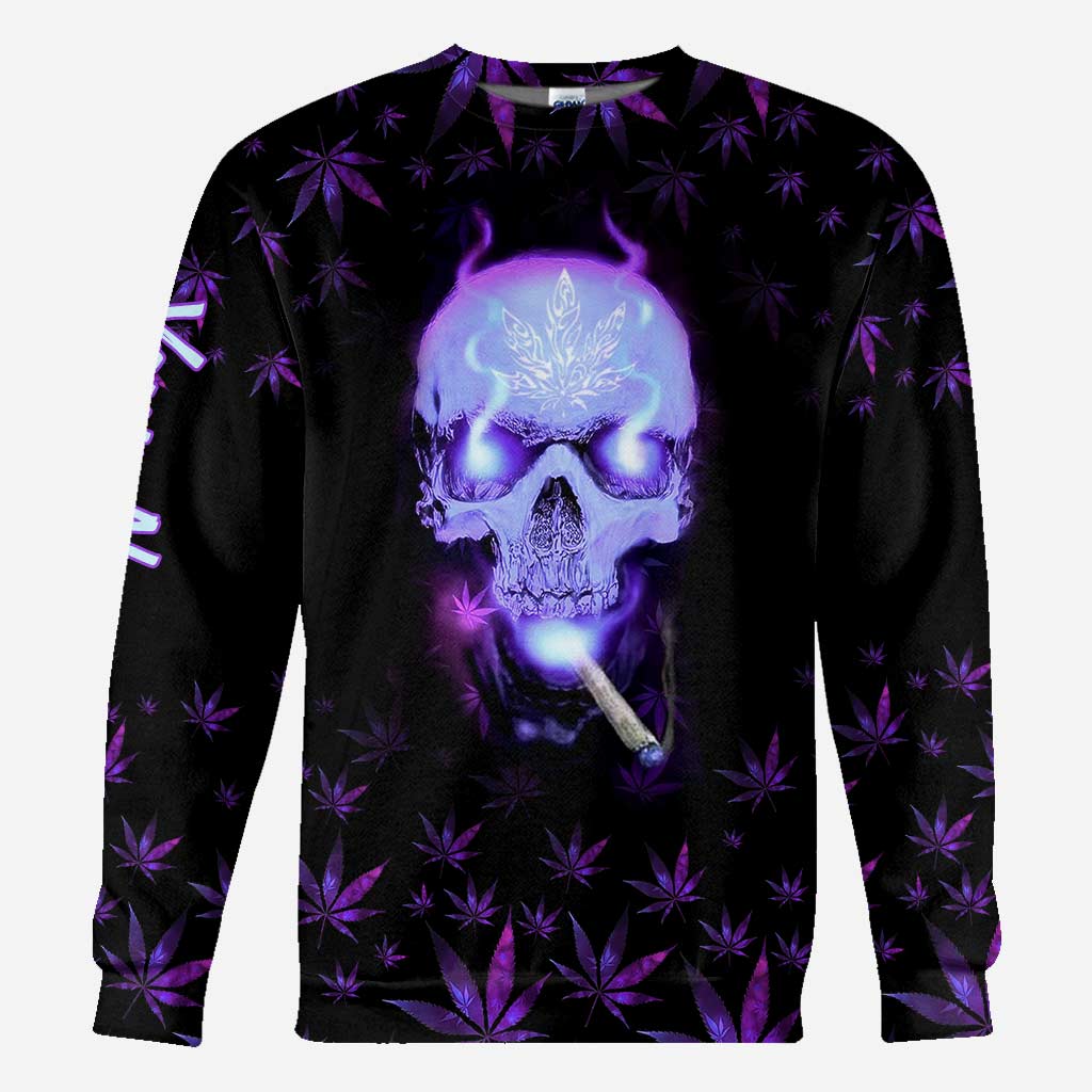 Skull Get High - Personalized Weed All Over T-shirt and Hoodie