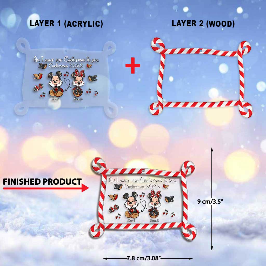 All I Want For Christmas Is You - Personalized Christmas Mouse Layers Mix Ornament